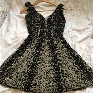 Gig Brazil Black Gold Lurex Fit Flare Dress Small